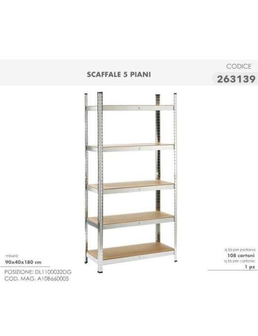 L.BRICO SCAFFALE 90x40x180cm 5 RIPIANI 2