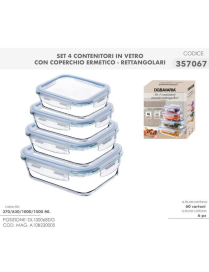 L.VETRO CONTENITORI ERMETICI RETT. 4pz