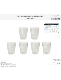 L.VETRO BICCHIERI ACQUA 290ml 6pz TRAS