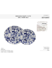 SERV.TAVOLA 12pz DEC. FIORI BLU