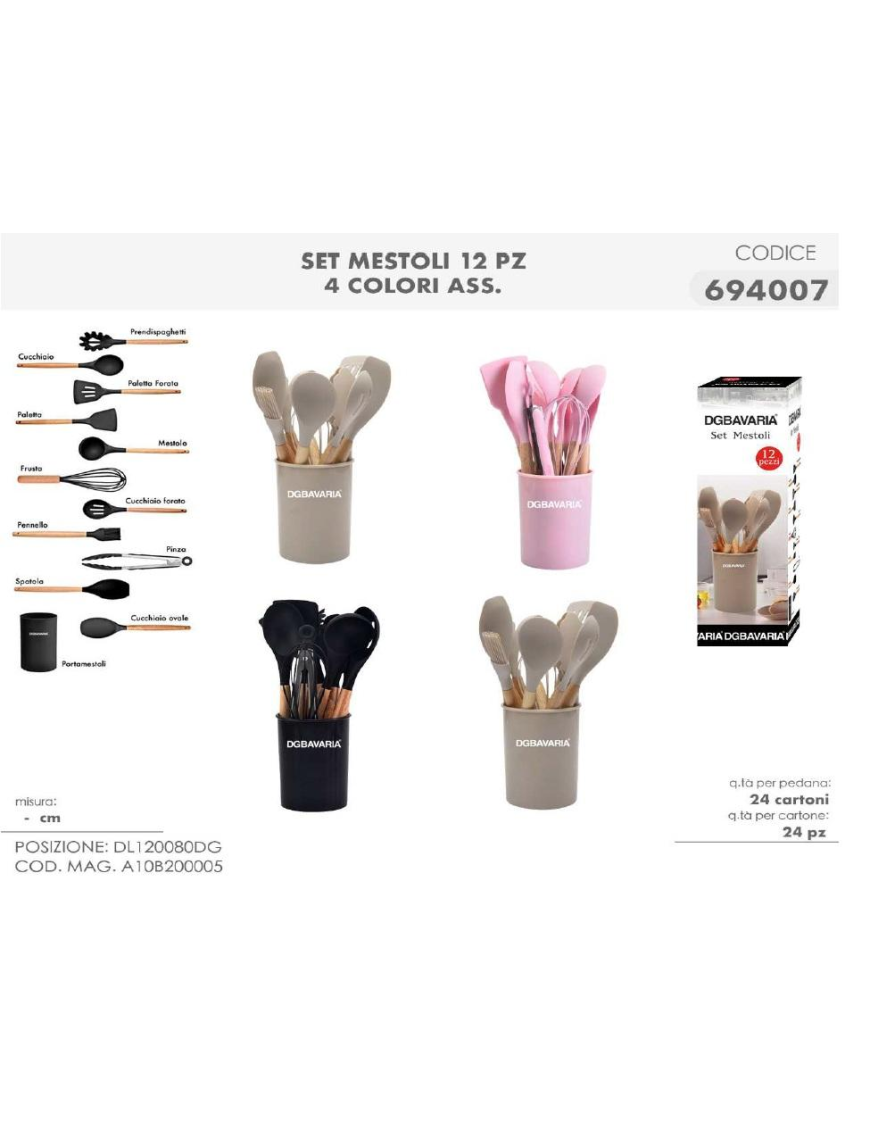 MESTOLI CUCINA SET 12pz COL.ASS. 694007