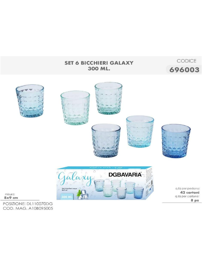 L.VETRO BICCHIERI GALAXY 6pz 300ml 69600