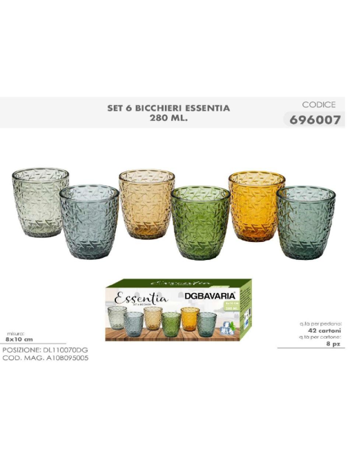 L.VETRO BICCHIERI ESSENTIA 6pz 280ml