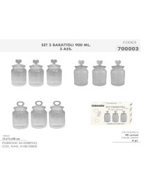 L.VETRO BARATTOLI 3pz COP CERAM 700003