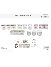 L.VETRO BARATTOLI 3pz COP MET 700004