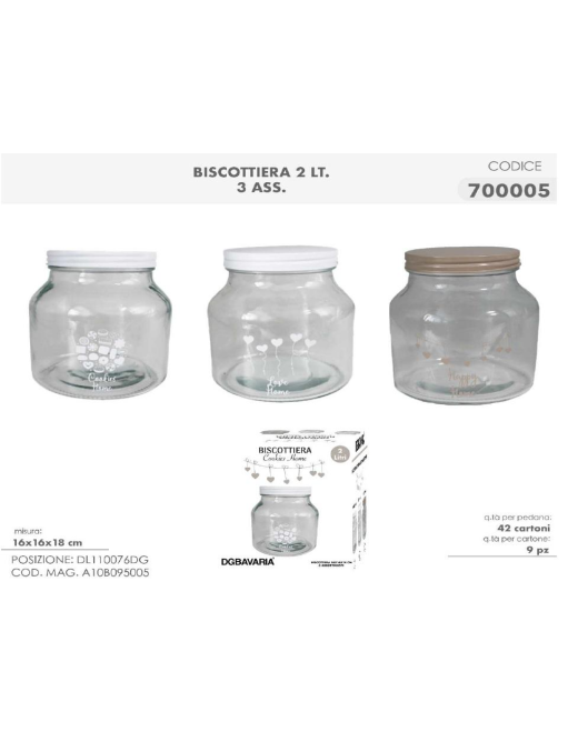 L.VETRO BISCOTTIERA 2lt 700005