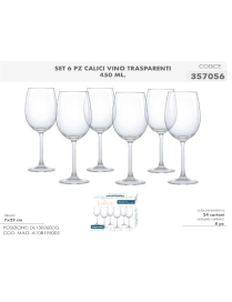 L.VETRO CALICI VINO TRASP 6pz
