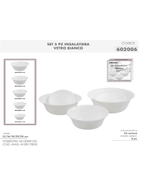 L.VETRO BIANCO INSALATIERE 5pz 602006