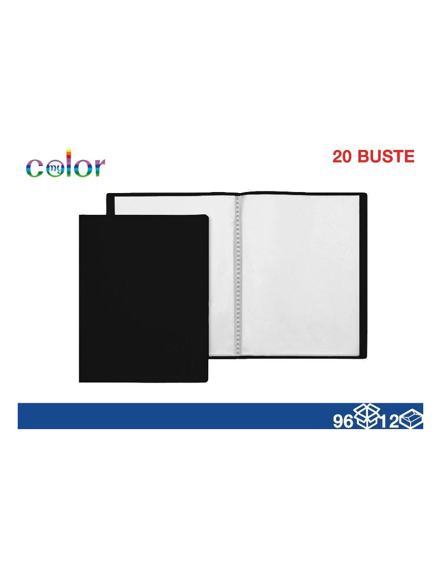 A4 LIST HOLDER 20 BLACK ENVELOPES