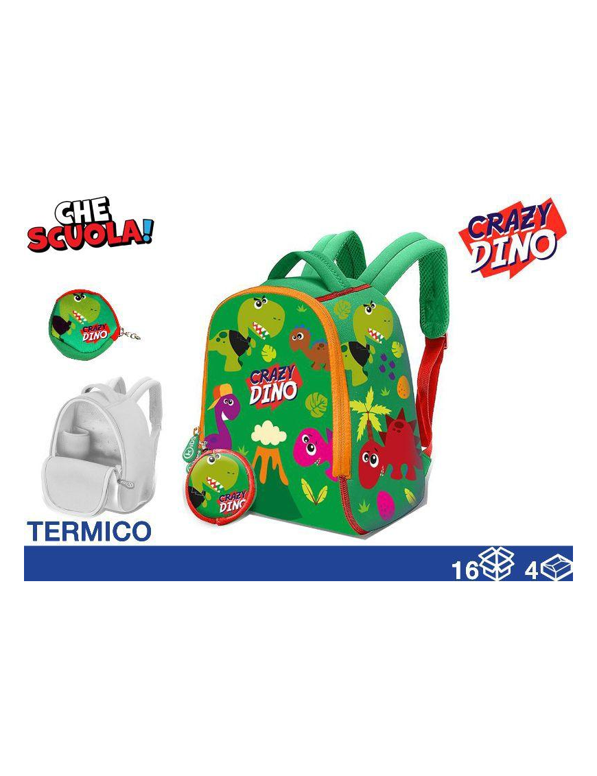 ZAINO PORTAMERENDA TERMICO  25cm DINO