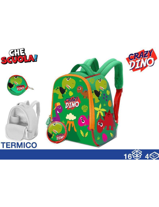 ZAINO PORTAMERENDA TERMICO  25cm DINO