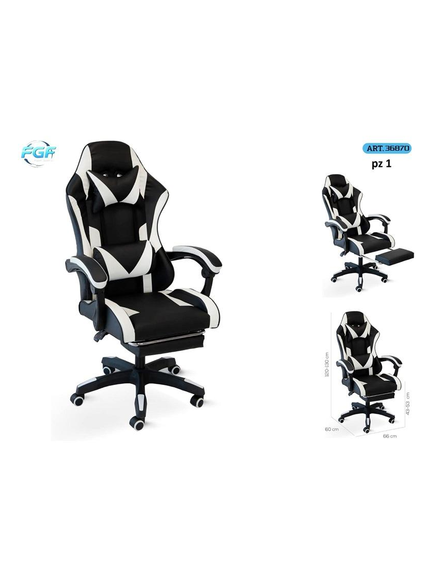 POLTRONA GAMING ECOPELLE BIANCA 36870