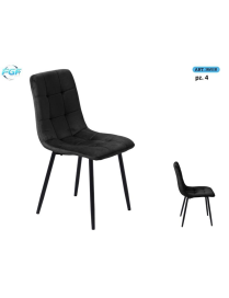 SEDIA METALLO C/SEDUTA VELL NERO 4pz