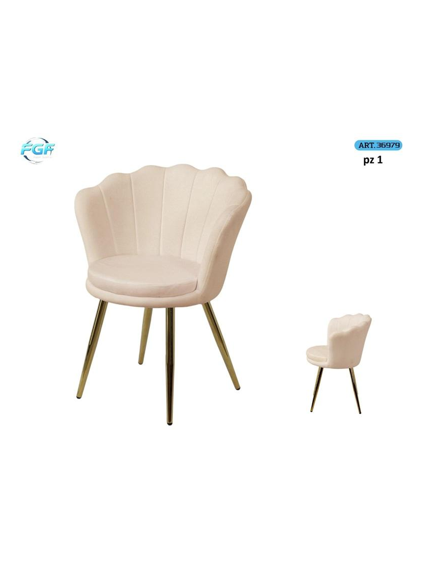 POLTRONA METALLO C/SEDUTA VELL BEIGE