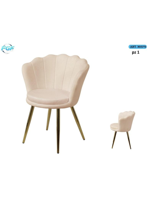 POLTRONA METALLO C/SEDUTA VELL BEIGE
