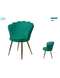 POLTRONA METALLO C/SEDUTA VELL VERDE