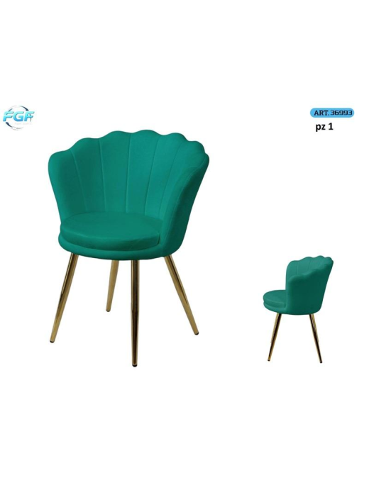 POLTRONA METALLO C/SEDUTA VELL VERDE