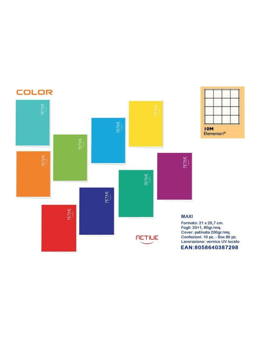 QUADERNO MAXI COLOR 20fg 80gr 10MM