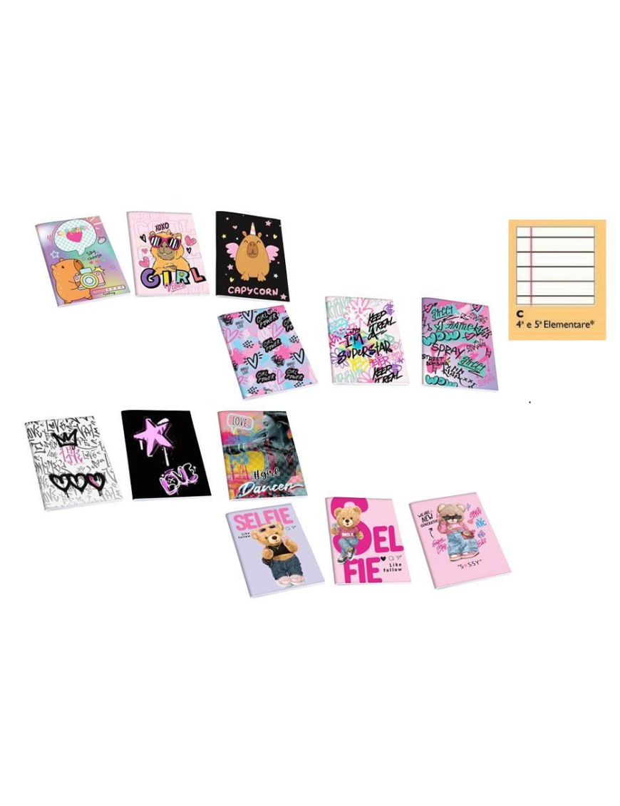 QUADERNO MAXI RAGAZZA 20fg 80gr C