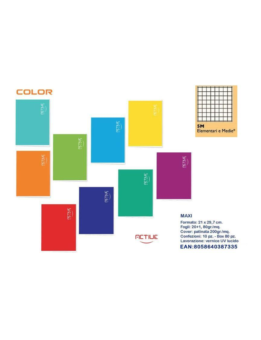 QUADERNO MAXI COLOR 20fg 80gr 5MM
