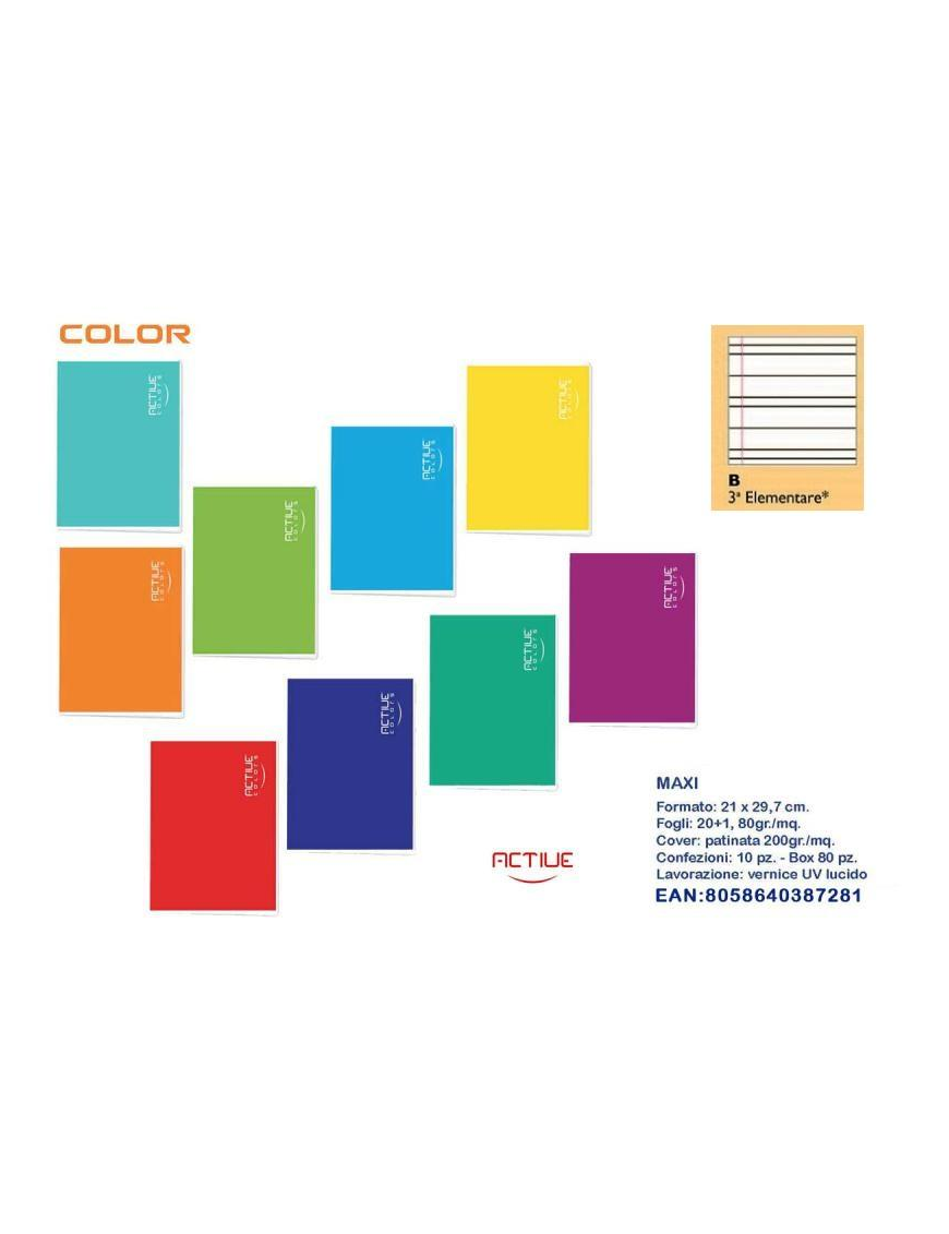 QUADERNO MAXI COLOR 20fg 80gr B