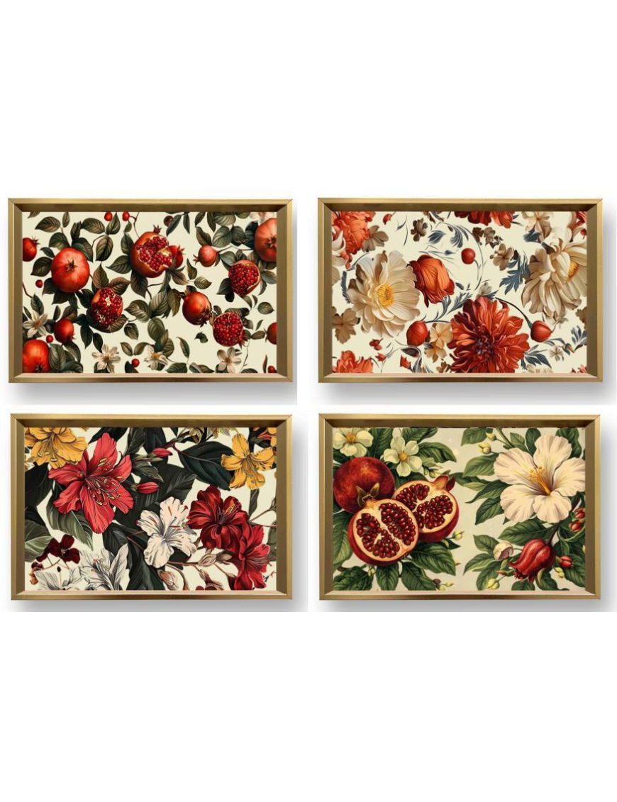 VASSOIO MDF FIORI/FRUTTA 40x25cm 44638