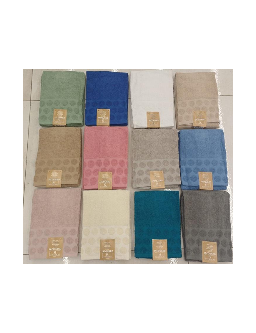 ASCIUGAMANI 1+1 JACQUARD 100% COTONE
