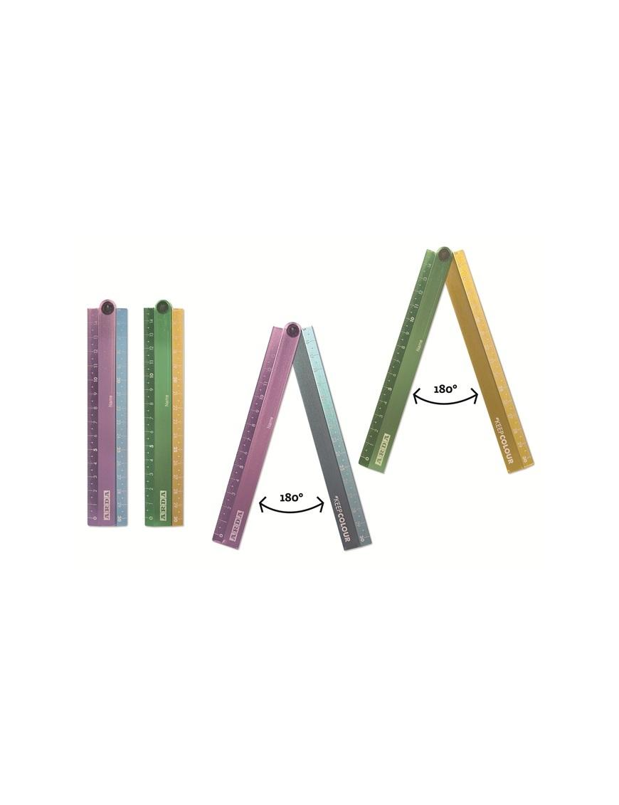 30cm PASTEL ALUMINUM FOLDING RULER