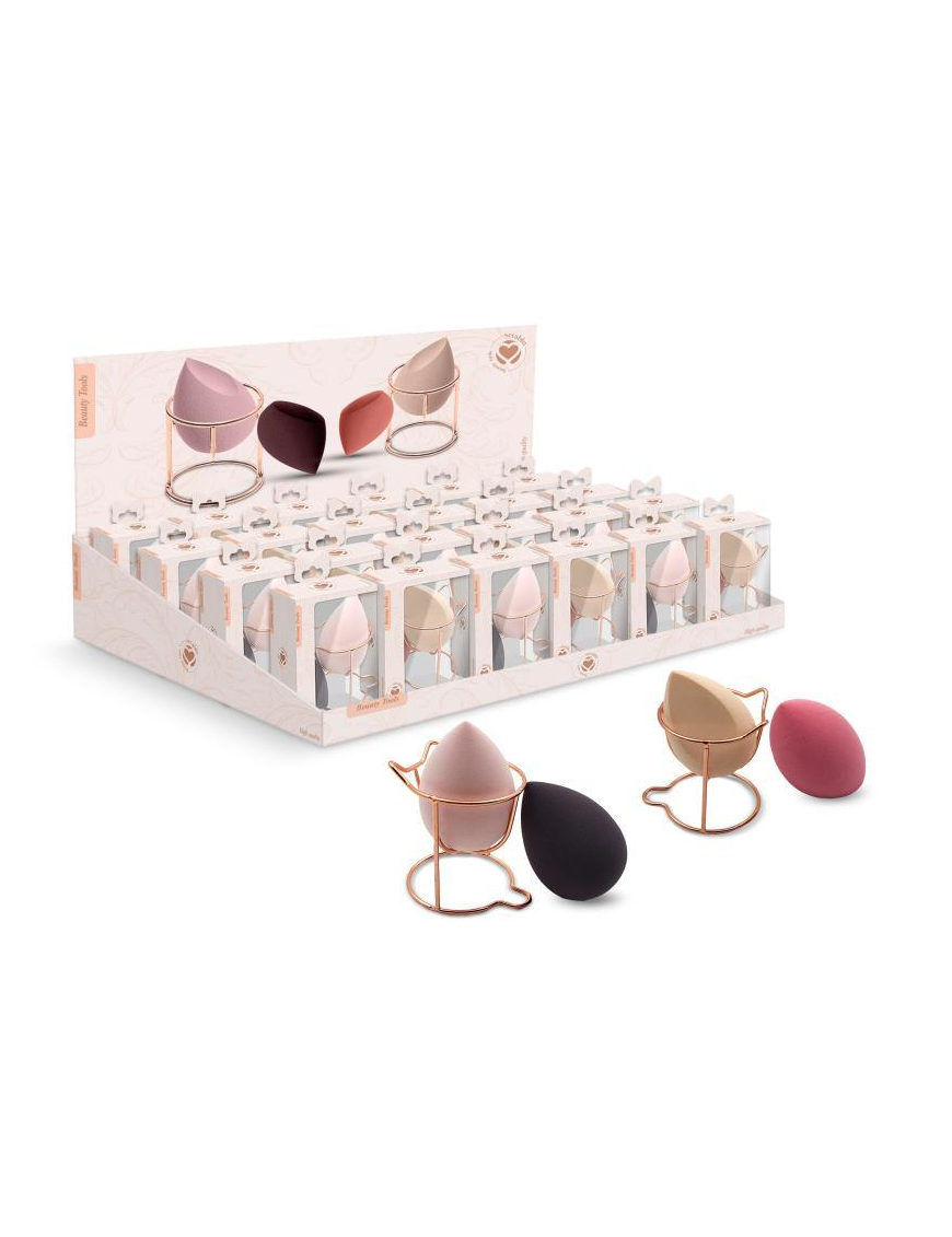 SPUGNETTA MAKE UP 2pz + HOLDER 02080