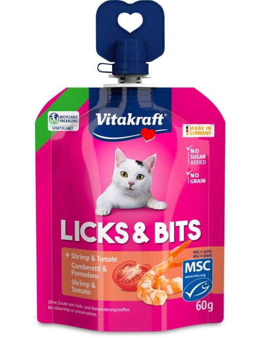 L.PET LICKSeBITS GAMBERETTI+POMOD 60gr