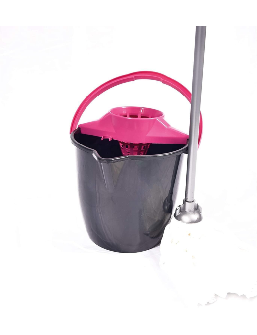DARK BUCKET 12 liters + WRINGER + MOP + STICK