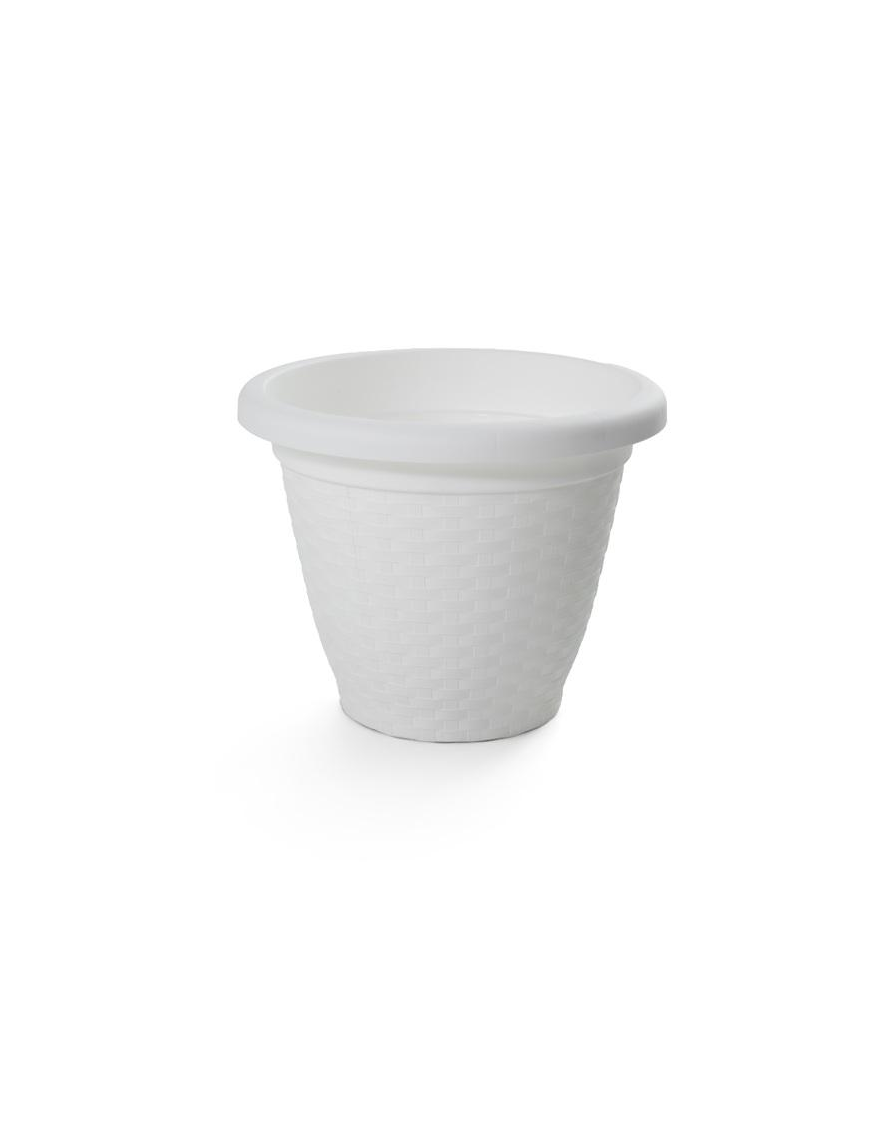 RATTAN LINE VASE DIAMETER 20 CENTIMETERS WHITE