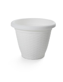 RATTAN LINE VASE DIAMETER 35 CENTIMETERS WHITE