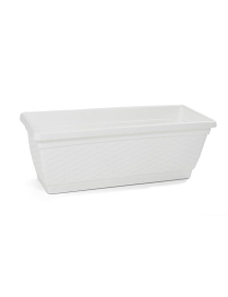 RATTAN LINE PLANTER 50 CM WHITE