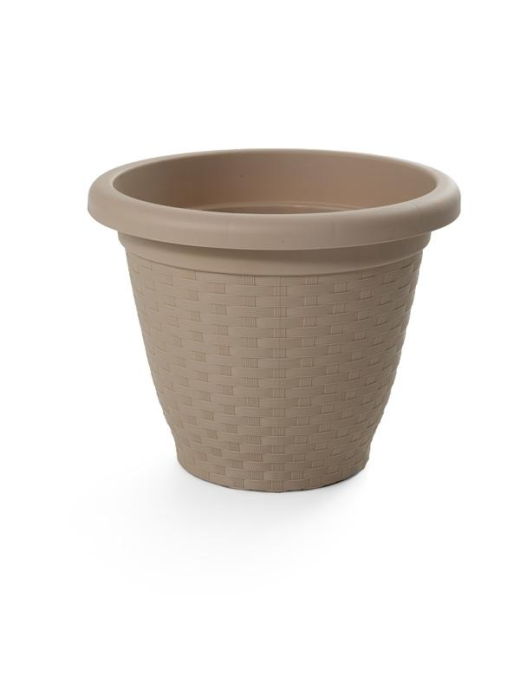 RATTAN LINE VASE DIAMETER 30 CENTIMETER TAUPE