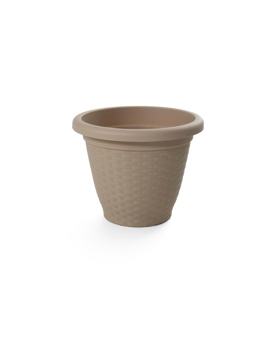 RATTAN LINE VASE DIAMETER 50 CENTIMETER TAUPE