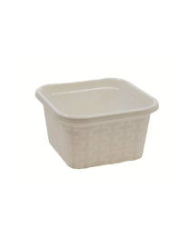 WHITE RATTAN BASKET SQUARE 15x15x8cm