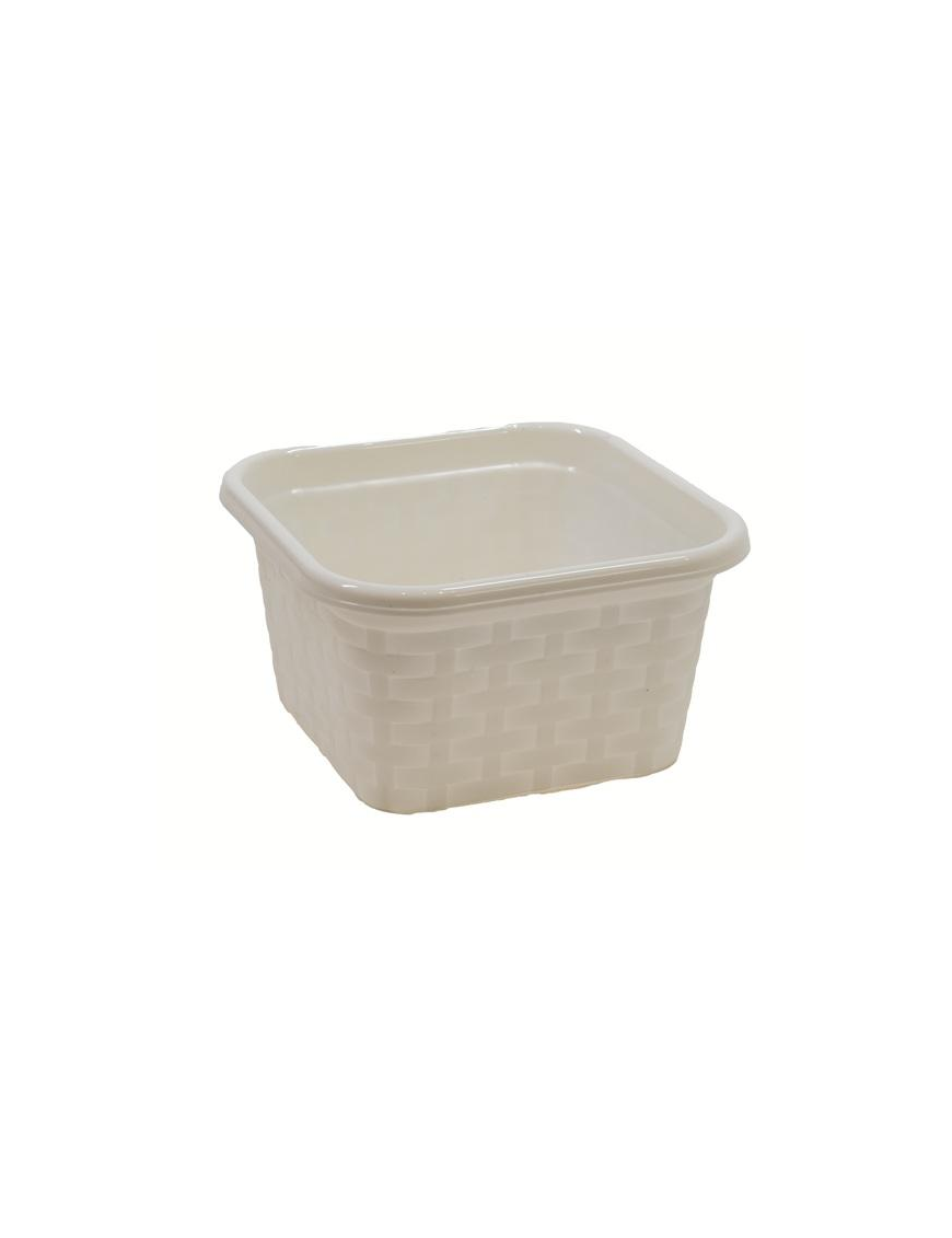 CESTINO RATTAN BIANCO QUADRO 15x15x8cm