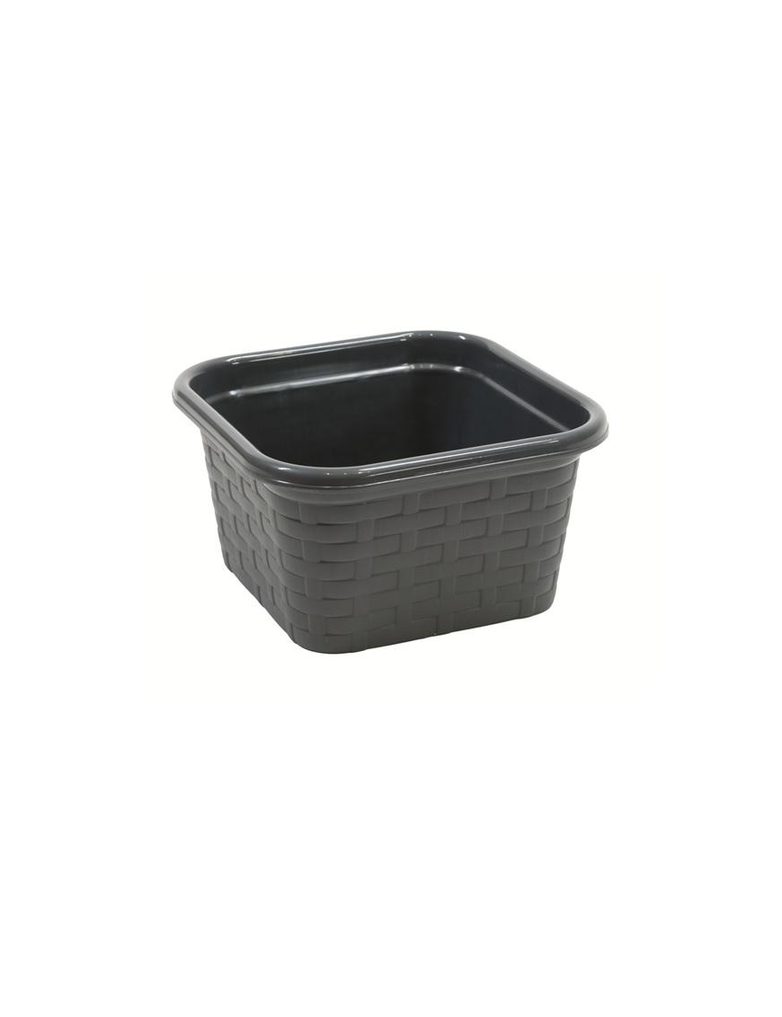 ANTHRACITE RATTAN BASKET SQUARE 15x15x8cm