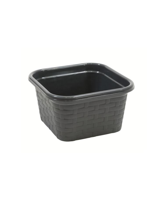 ANTHRACITE RATTAN BASKET SQUARE 15x15x8cm