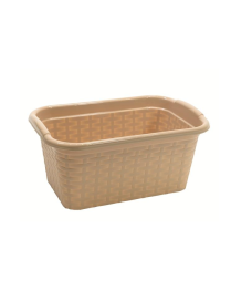 RECTANGULAR DOVE GREY RATTAN BASKET 24x15x9.5cm