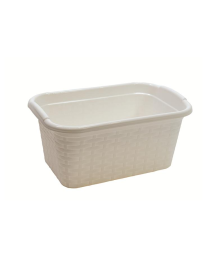 RECTANGULAR WHITE RATTAN BASKET 24x15x9.5cm