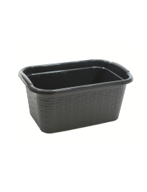 RECTANGULAR ANTHRACITE RATTAN BASKET 24x15x9.5cm