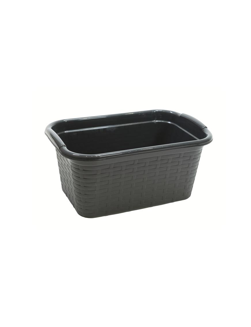 RECTANGULAR ANTHRACITE RATTAN BASKET 24x15x9.5cm