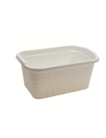 RECTANGULAR WHITE RATTAN BASKET 30x19x13cm