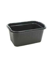 RECTANGULAR ANTHRACITE RATTAN BASKET 30x19x13cm