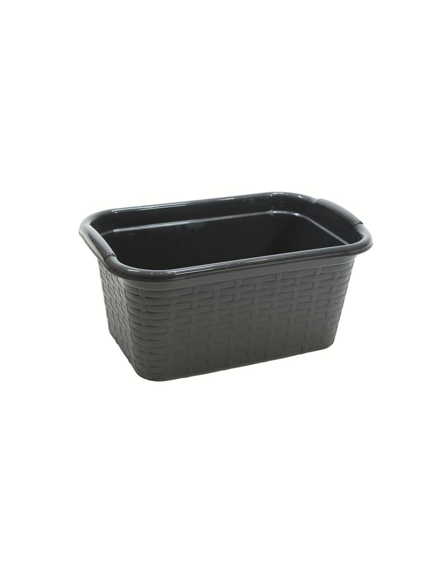 RECTANGULAR ANTHRACITE RATTAN BASKET 30x19x13cm