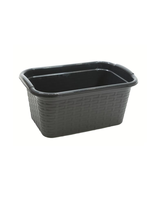 RECTANGULAR ANTHRACITE RATTAN BASKET 30x19x13cm