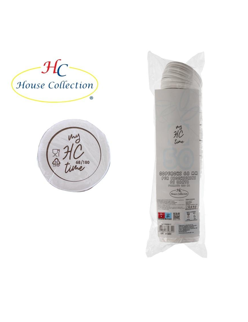COPERCHIO CARTA d.68mm 50 PEZZI x bicchieri 180ml