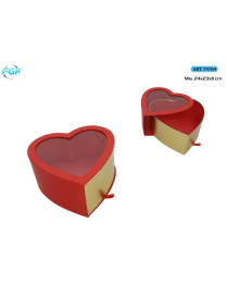 HEART BOX PAPER/PVC 24x23x11cm